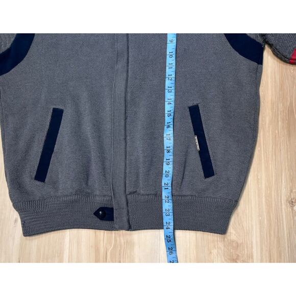 Geiger Men's Wool Bomber Jacket Vintage Grey Navy sz 52 EU or M / 42 US - Picture 9 of 11